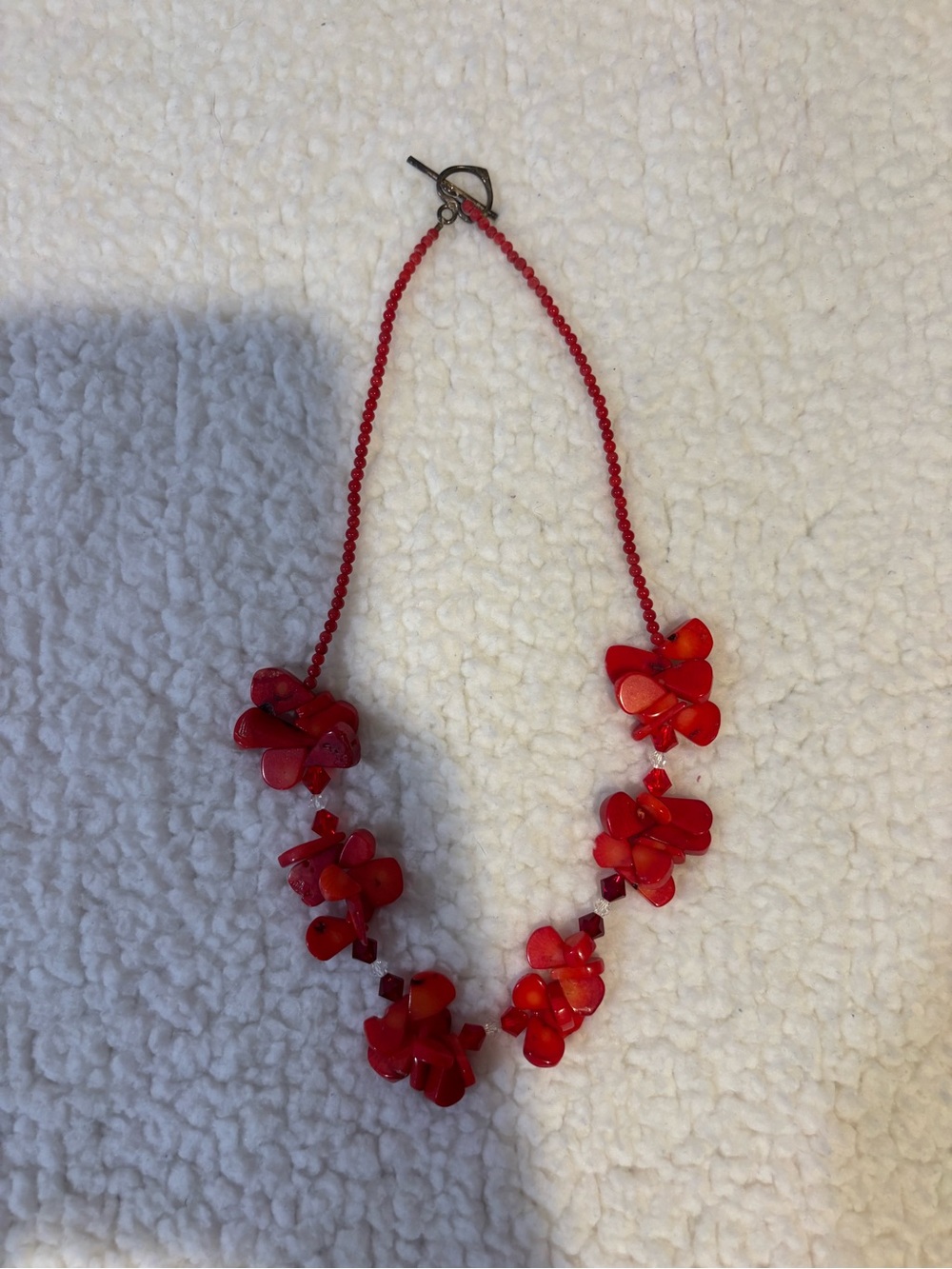 Red Coral Necklace and Bracelet Set